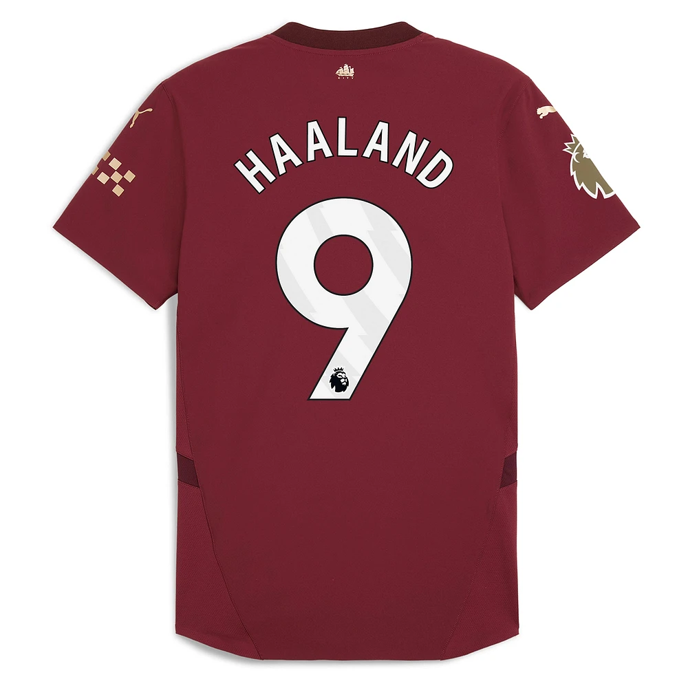 Men's Puma Erling Haaland Burgundy Manchester City 2024/25 Third Authentic Player Jersey