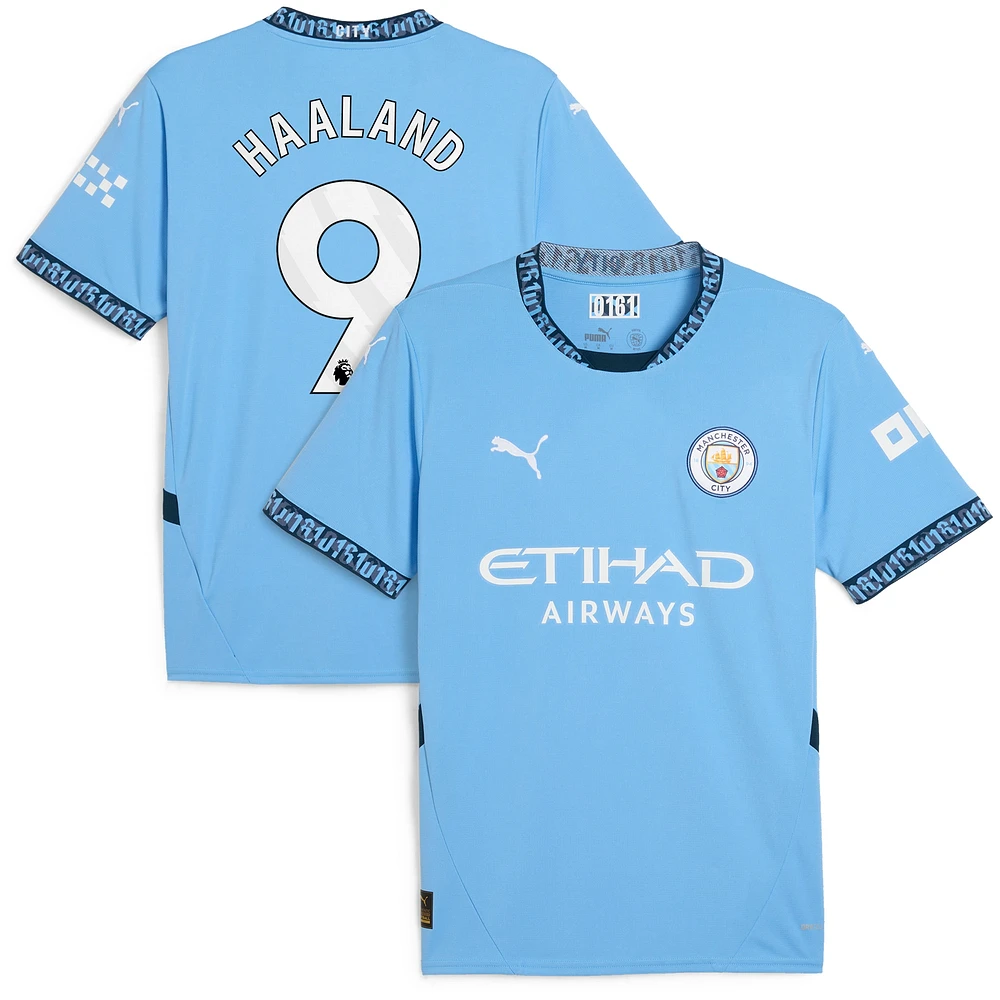 Maillot de joueur réplique domicile Puma Erling Haaland bleu clair Manchester City 2024/25 pour homme