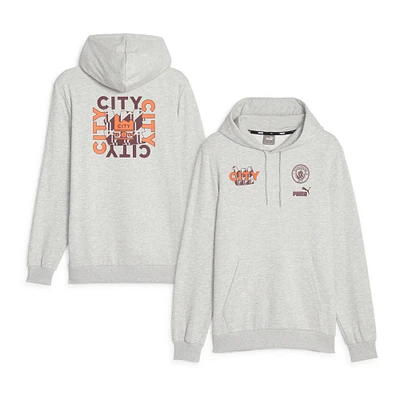 Puma Heather Grey Manchester City FtblCore Graphic Pull à capuche pour homme