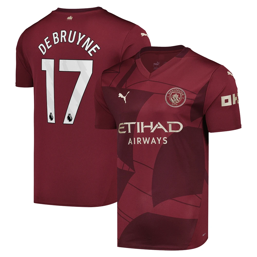 Maillot De joueur Puma Kevin Bruyne bordeaux Manchester City 2024/25 troisième réplique pour homme