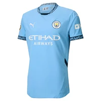 Men's Puma Kevin De Bruyne Light Blue Manchester City 2024/25 Home Authentic Player Jersey