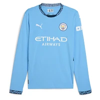 Men's Puma Kevin De Bruyne Light Blue Manchester City 2024/25 Home Replica Long Sleeve Player Jersey