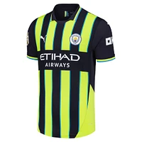 Maillot authentique extérieur Puma Kevin De Bruyne pour homme, bleu marine, Manchester City 2024/25