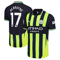 Maillot authentique extérieur Puma Kevin De Bruyne pour homme, bleu marine, Manchester City 2024/25