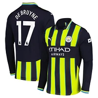 Maillot De joueur à manches longues Puma Kevin Bruyne bleu marine Manchester City 2024/25 extérieur réplique pour homme