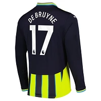 Maillot De joueur à manches longues Puma Kevin Bruyne bleu marine Manchester City 2024/25 extérieur réplique pour homme