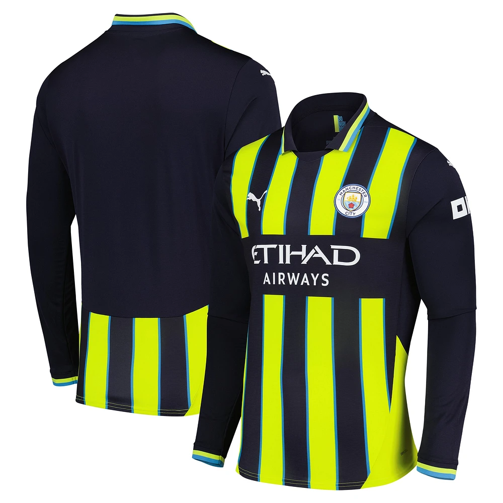 Maillot à manches longues réplique extérieur Manchester City 2024/25 bleu marine Puma pour homme