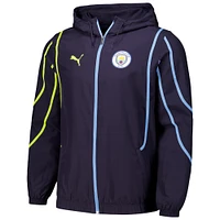 Veste à capuche entièrement zippée Puma pour homme, bleu marine, Manchester City 2024/25 Pre-Match Anthem dryCELL