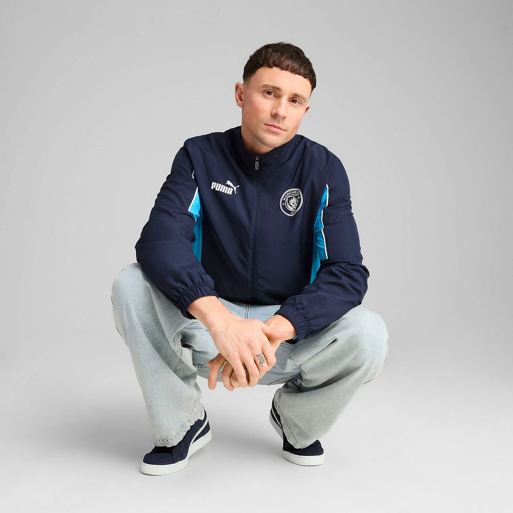 Men's Puma Navy Manchester City ftblARCHIVE Full-Zip Jacket