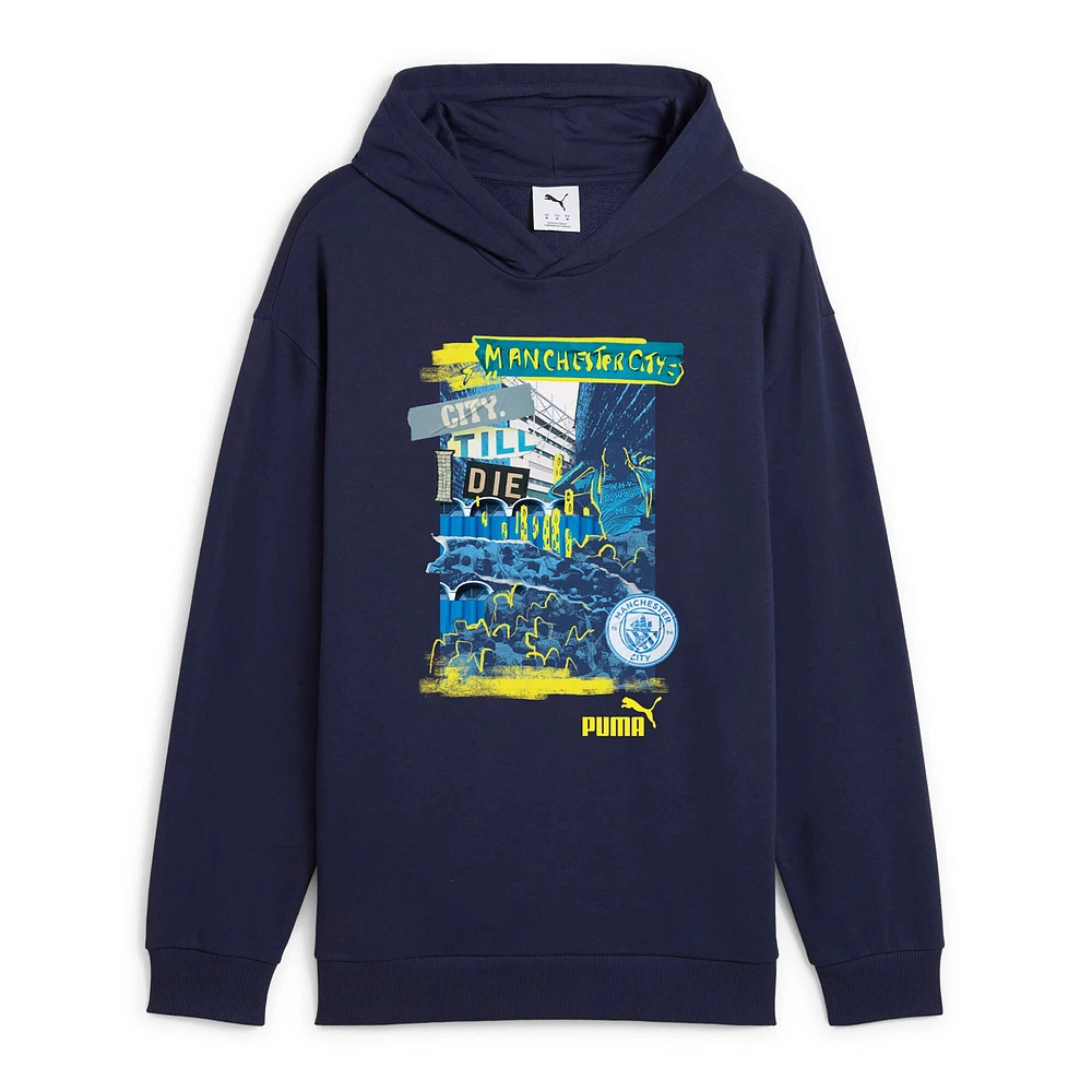 Men's Puma Navy Manchester City ftblNRGY+ Pullover Hoodie