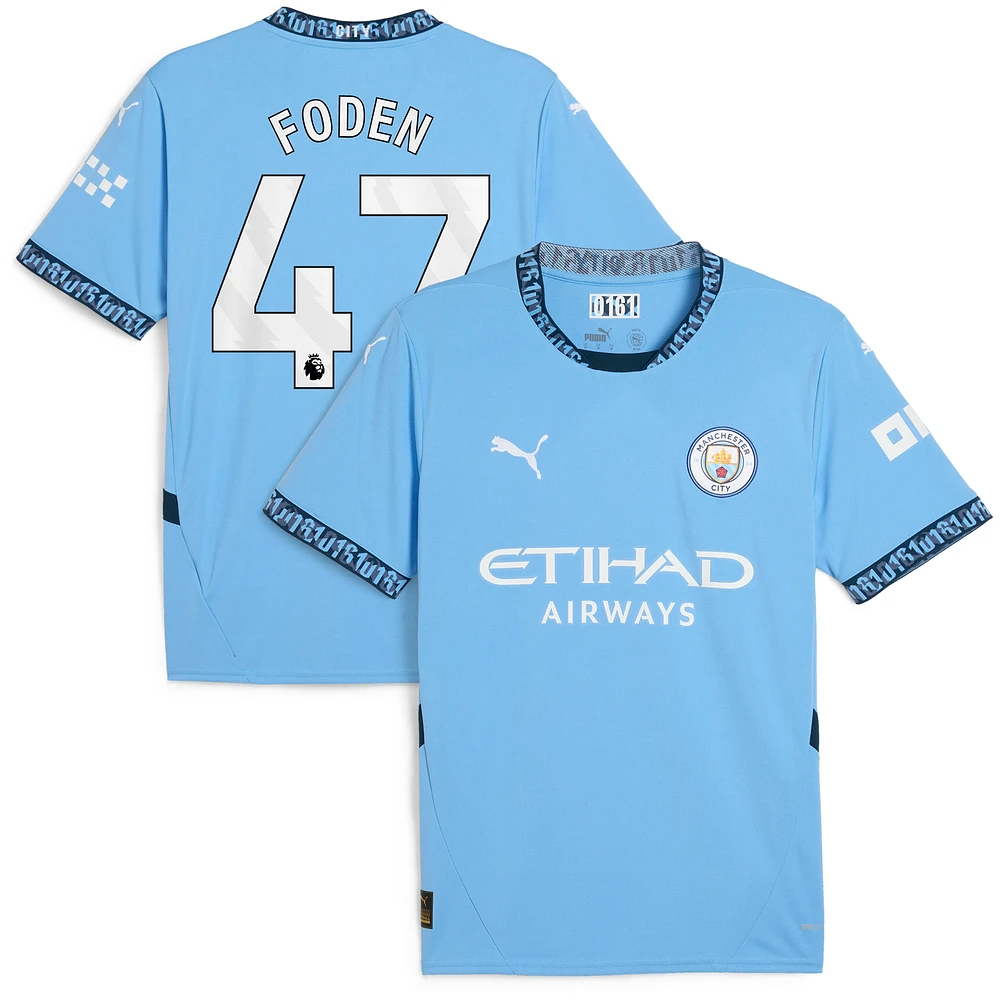 Maillot de joueur réplique domicile Puma Phil Foden Manchester City 2024/25 bleu clair pour homme