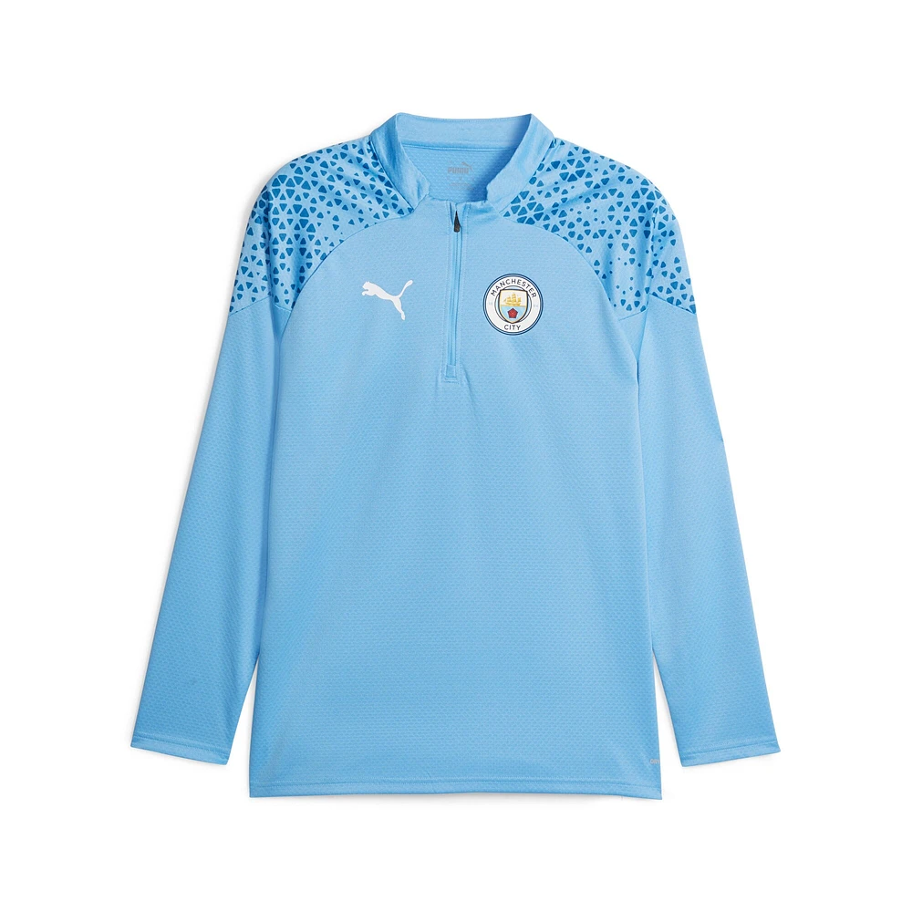 Haut d'entraînement Puma bleu clair Manchester City 2023/24 à quart de zip pour homme