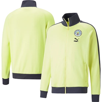 Veste de survêtement Puma Manchester City ftblHeritage T7 Raglan Full-Zip pour homme, jaune