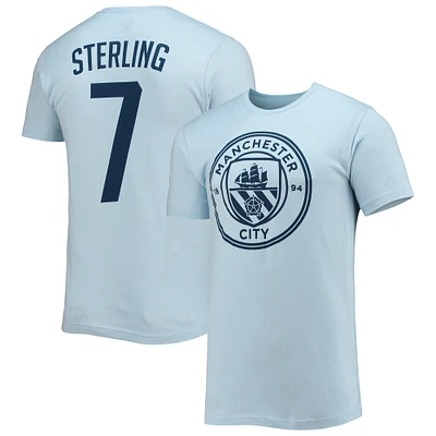 T-shirt avec nom et numéro de Manchester City bleu clair Raheem Sterling pour homme