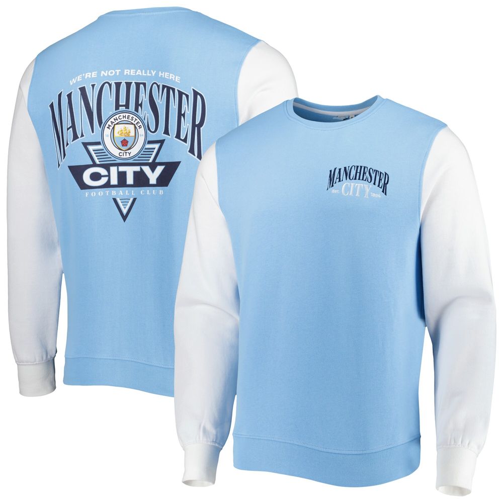 Men's Sky Blue Manchester City Retro Pullover Sweatshirt