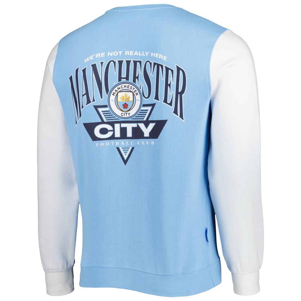 Men's Sky Blue Manchester City Retro Pullover Sweatshirt