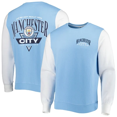 Sweat-shirt à enfiler rétro Manchester City bleu ciel pour homme