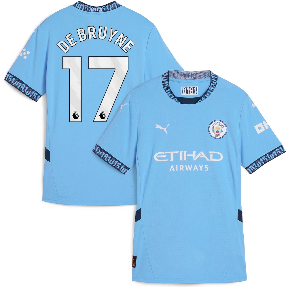 Maillot De joueur réplique à domicile Puma Kevin Bruyne pour femme, bleu clair, Manchester City 2024/25