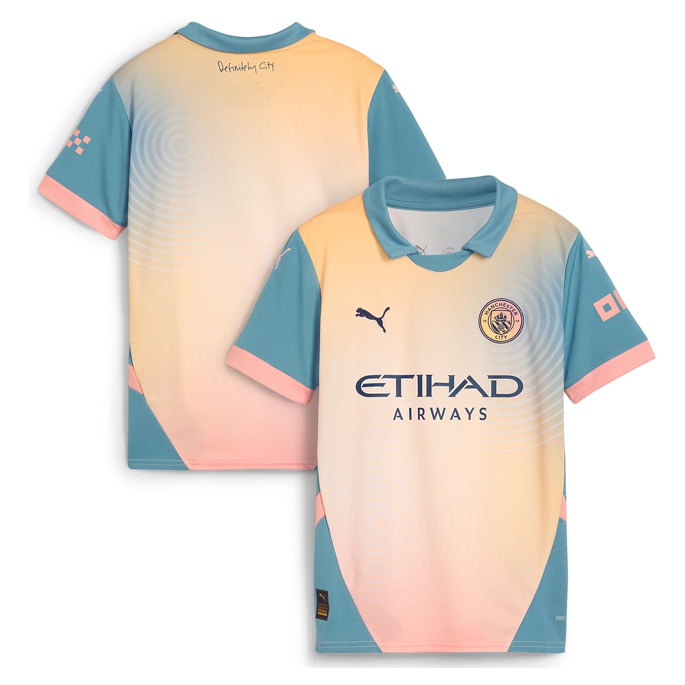 Youth Puma Blue Manchester City 2024/25 Fourth Replica Jersey