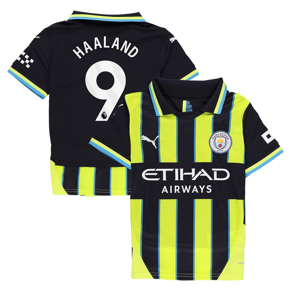 Maillot de joueur réplique extérieur Puma Erling Haaland bleu marine Manchester City 2024/25 pour jeunes