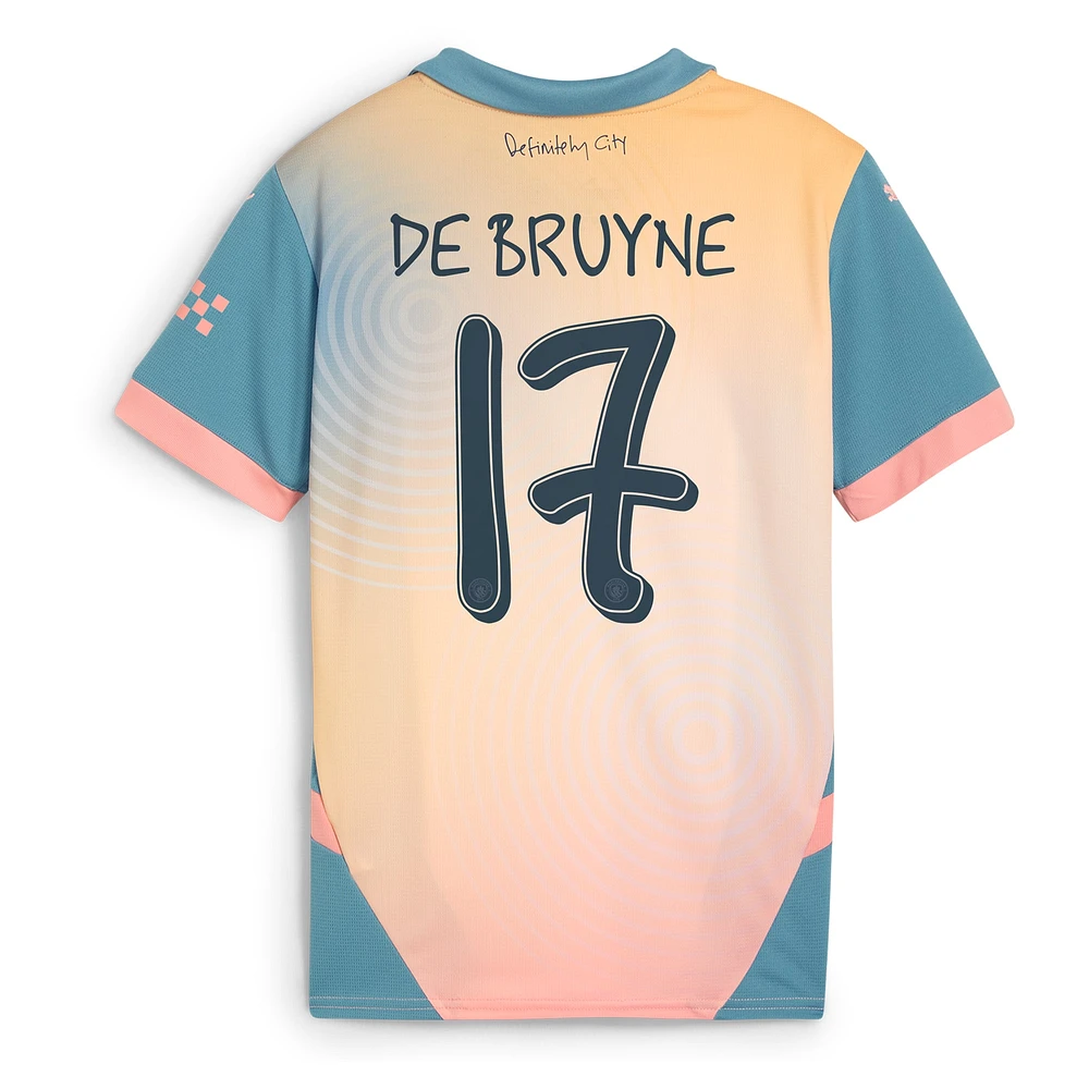 Youth Puma Kevin De Bruyne Blue Manchester City 2024/25 Fourth Replica Player Jersey