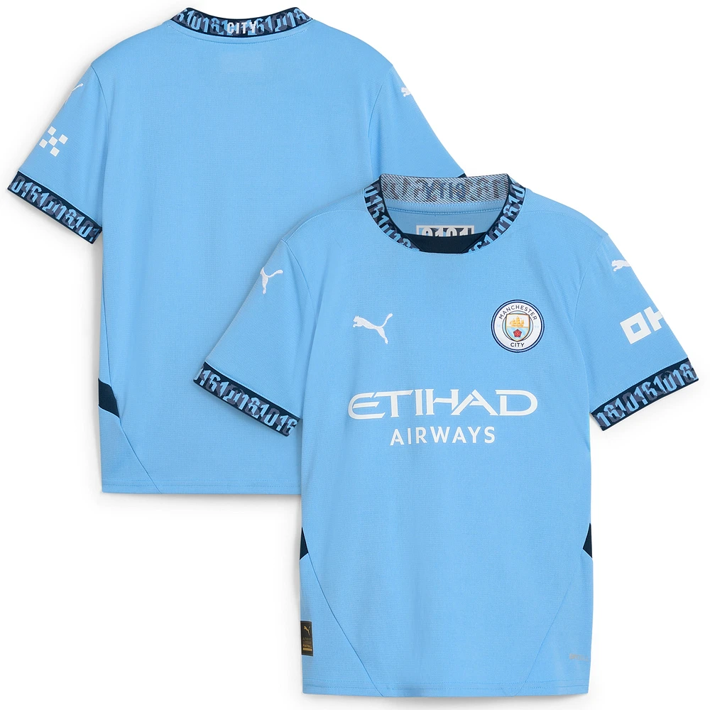 Youth Puma Light Blue Manchester City 2024/25 Home Replica Jersey