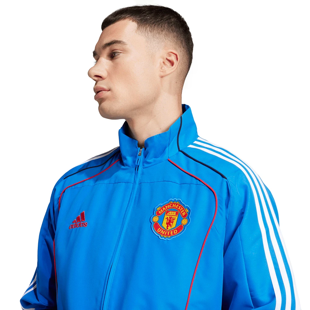 Veste de survêtement zippée intégrale adidas Urban Purist AEROREADY bleue Manchester United pour homme