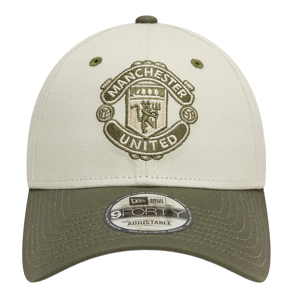 Men's New Era  Tan Manchester United Contrast 9FORTY Adjustable Hat