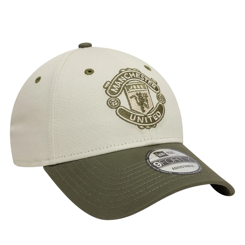 Men's New Era  Tan Manchester United Contrast 9FORTY Adjustable Hat