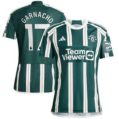 Maillot adidas Alejandro Garnacho pour homme, réplique du joueur de Manchester United extérieur 2023/24, vert