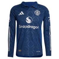 Maillot de joueur adidas Alejandro Garnacho bleu marine Manchester United 2024/25 extérieur authentique à manches longues pour homme