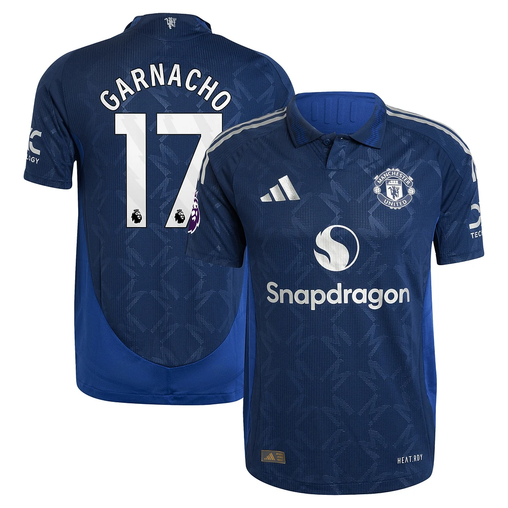 Maillot de joueur authentique adidas Alejandro Garnacho pour homme, bleu marine, Manchester United 2024/25 extérieur