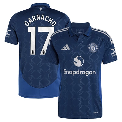 Maillot adidas Alejandro Garnacho pour homme, bleu marine, réplique de joueur Manchester United 2024/25 extérieur