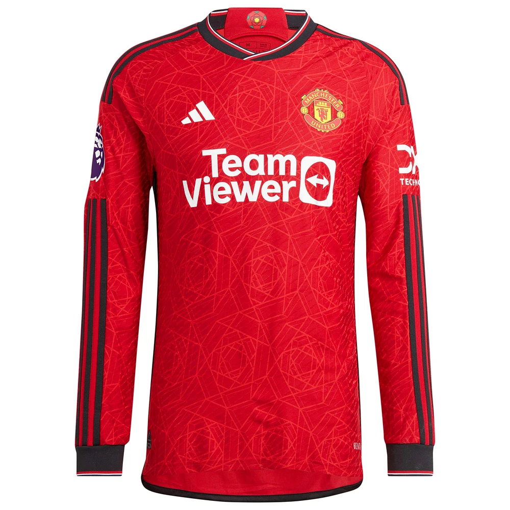 Maillot de joueur authentique à manches longues adidas Amad Diallo Manchester United rouge pour hommes