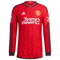 Men's adidas Amad Diallo Red Manchester United Long Sleeve Authentic Player Jersey