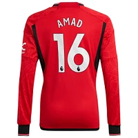 Men's adidas Amad Diallo Red Manchester United Long Sleeve Replica Player Jersey