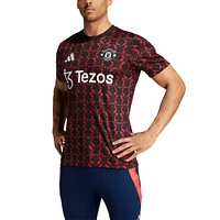 Haut d'avant-match adidas noir Manchester United 2024/25 pour homme