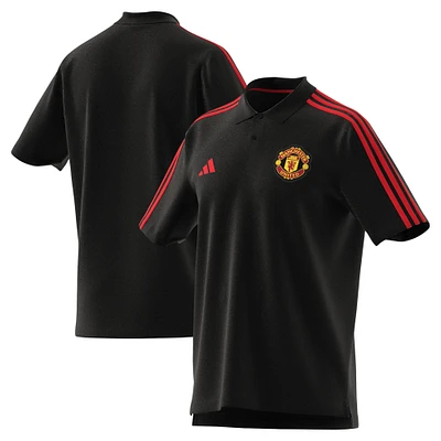 Polo adidas noir Manchester United DNA pour hommes