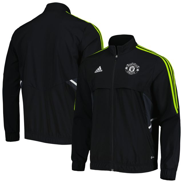 Veste à glissière intégrale adidas Manchester United Presentation AEROREADY pour homme, noir