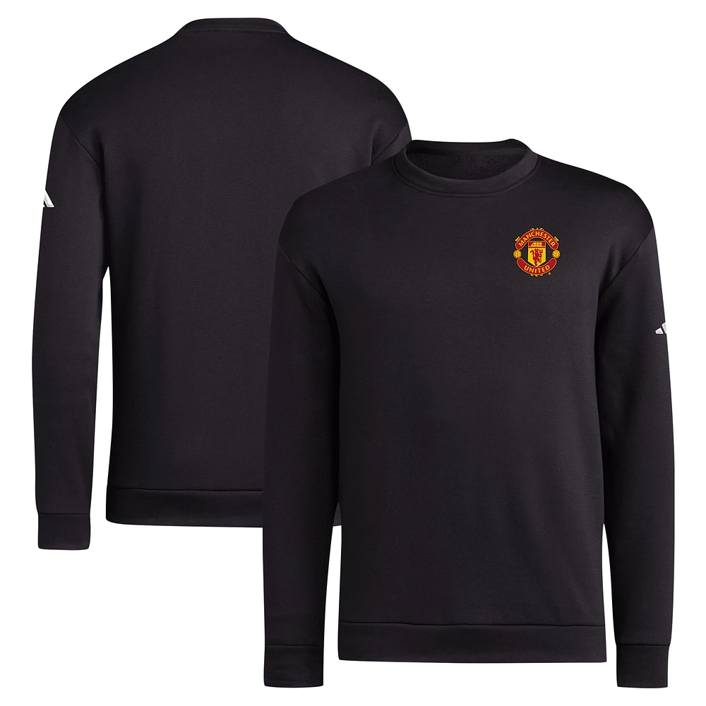 Men's adidas Black Manchester United Team Fleece Pullover Sweatshirt