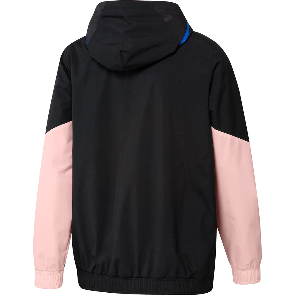 Veste à capuche raglan entièrement zippée adidas Manchester United Training pour homme, noire