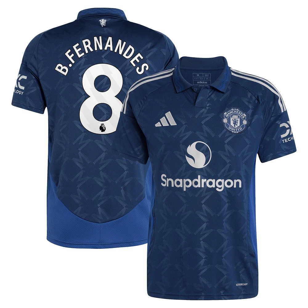 Maillot de joueur réplique adidas Bruno Fernandes pour homme, bleu marine, Manchester United 2024/25 extérieur