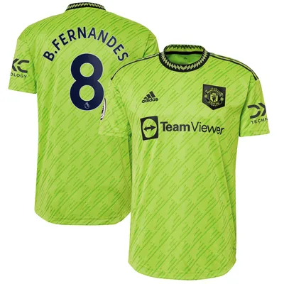 Bruno Fernandes Manchester United adidas 2022/23 Third Authentic Player Jersey - Neon Green