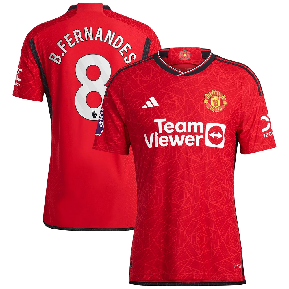 Maillot de joueur authentique adidas Bruno Fernandes rouge Manchester United / domicile pour homme