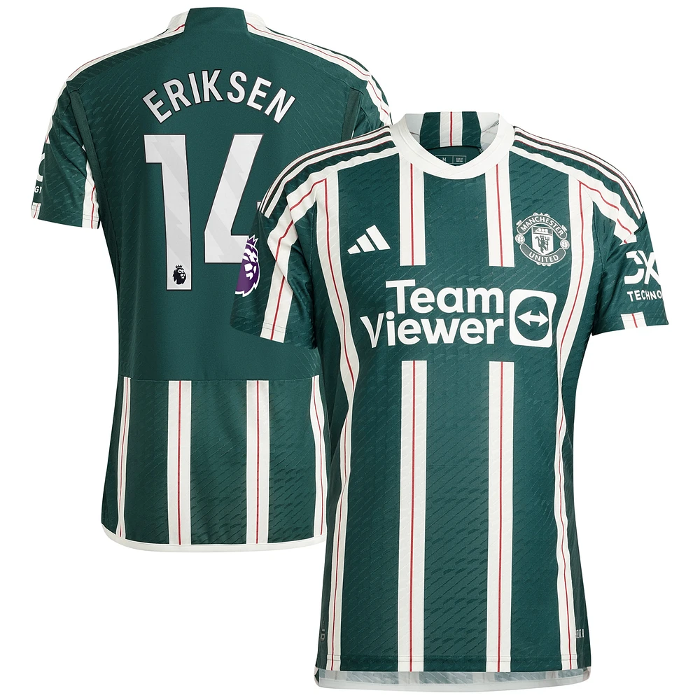 Men's adidas Christian Eriksen Green Manchester United 2023/24 Away Authentic Player Jersey