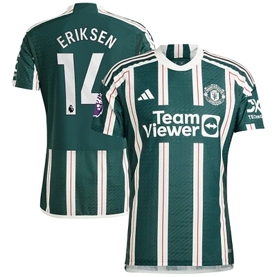 Maillot de joueur authentique Manchester United 2023/24 extérieur adidas Christian Eriksen vert pour homme