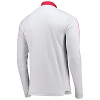 Haut d'entraînement quart-zip Manchester United AEROREADY 2021/22 Coaches adidas gris pour homme