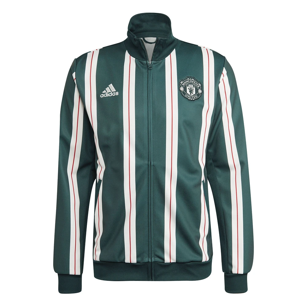 Haut de survêtement entièrement zippé adidas Manchester United Lifestyle pour hommes vert