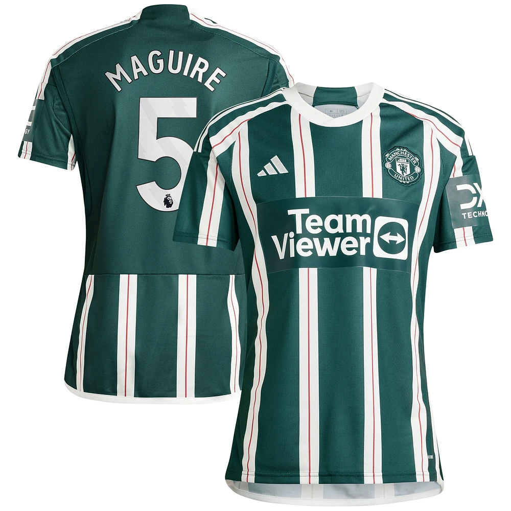 Maillot adidas Harry Maguire pour homme, réplique de joueur extérieur Manchester United 2023/24, vert