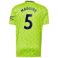 Men's adidas Harry Maguire Neon Green Manchester United 2022/23 Third Replica Player Jersey